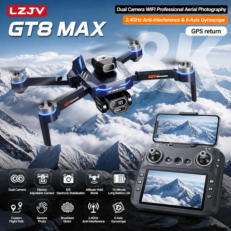 Drone Kit Professional - Drone Lipat GT8 Max 8K HD