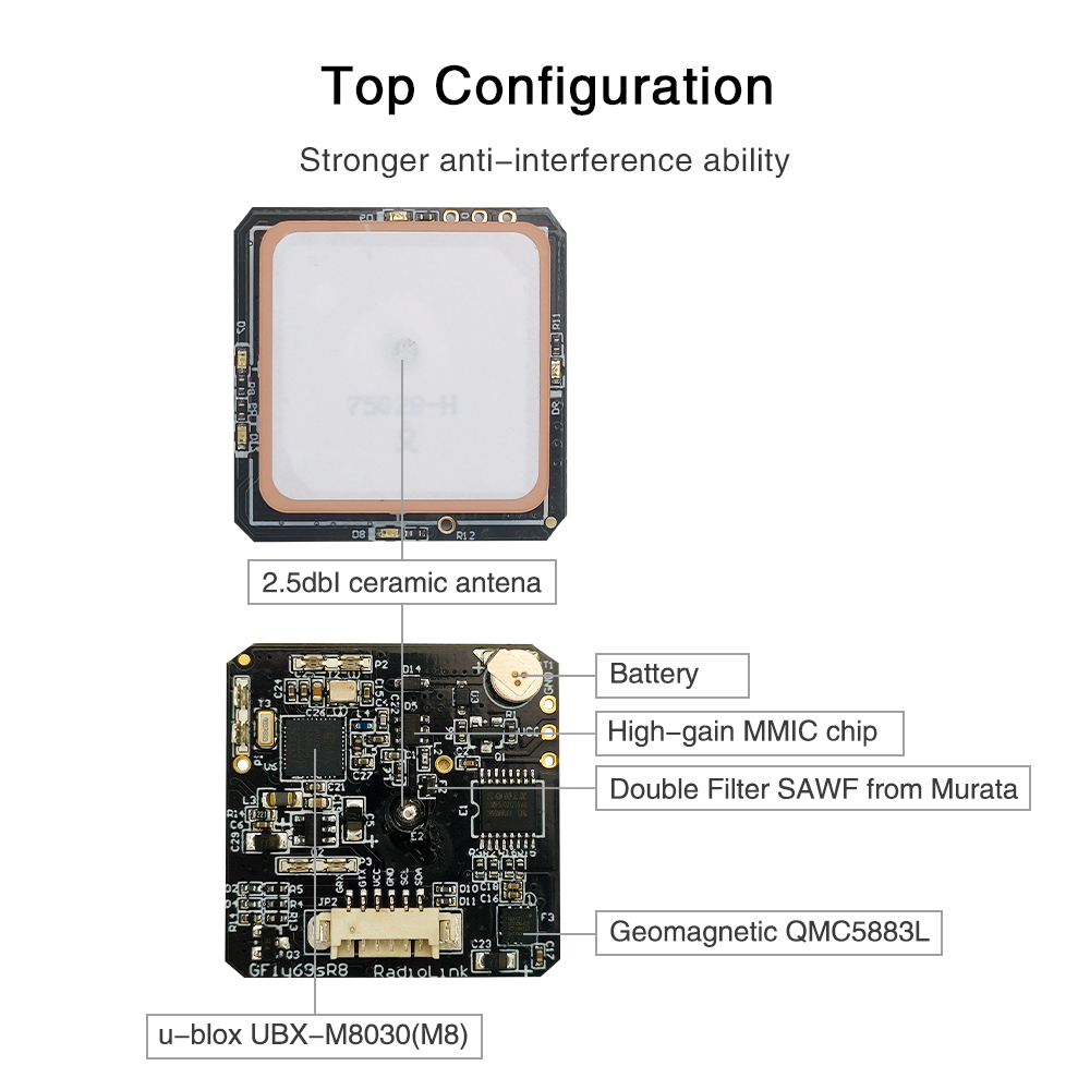 Radiolink M10N GPS SE100 modul - Drone Kit Hexacopter ulasan dan harga